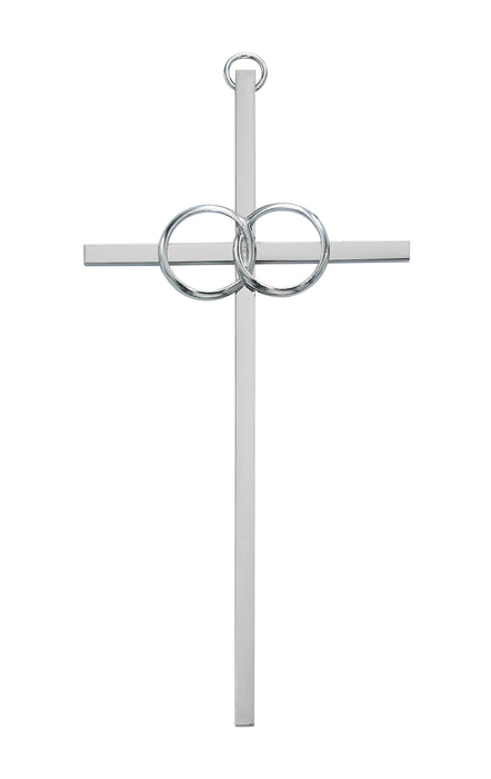 6in. Polished Aluminum Wedding Cross Boxed - 71-43600