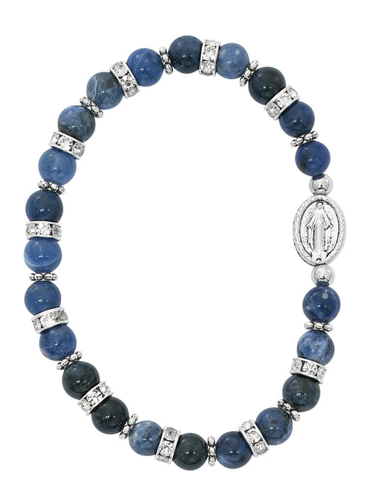 BLUE LAPIS MIRACULOUS STRETCH BRACELET-BR149