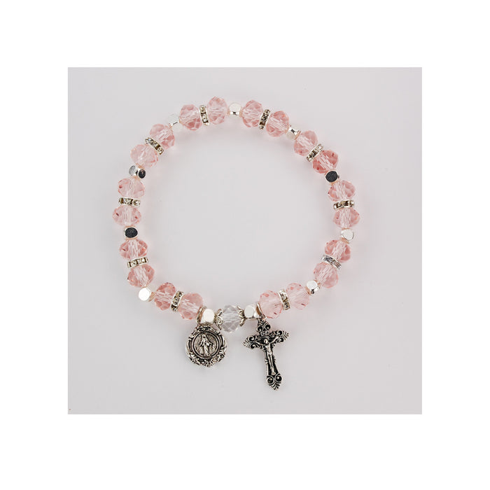 ROSE ROSARY STRETCH  BRACELET-BR816C