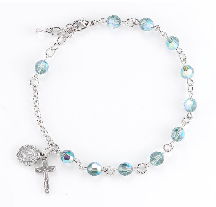 Round Crystal Rosary Bracelet Created with 6mm finest Austrian Crystal Erinite Beads by HMH - BX8550ER