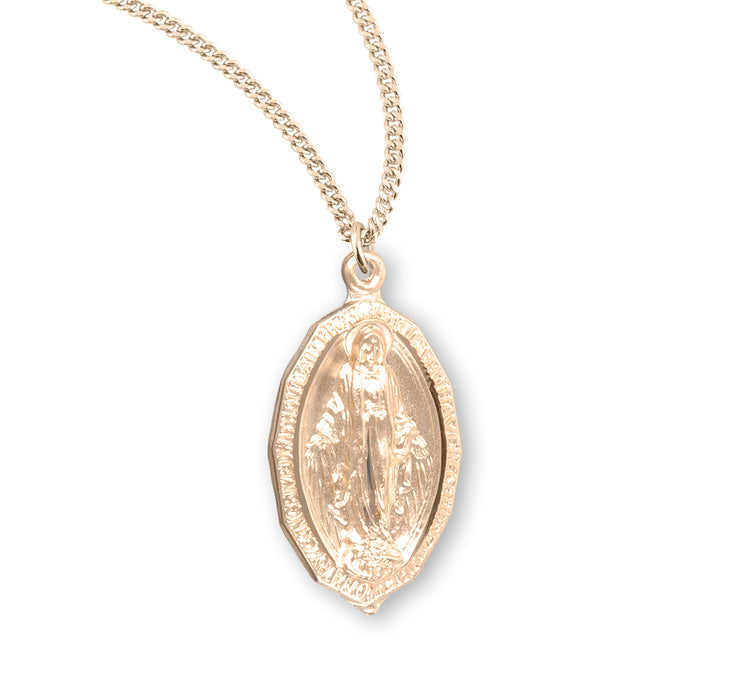 Gold Over Sterling Silver Oval Miraculous Medal - GS114118