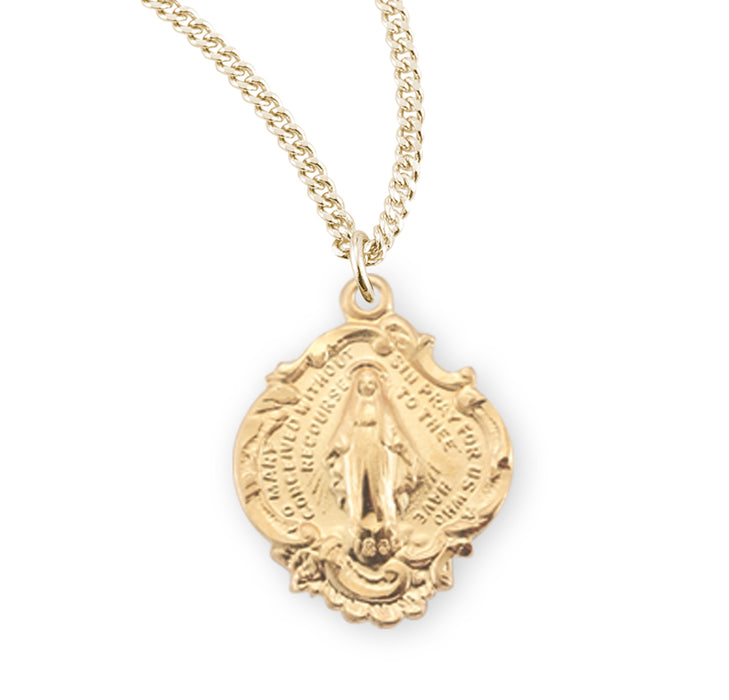 Gold Over Sterling Silver Miraculous Medal - GS115018