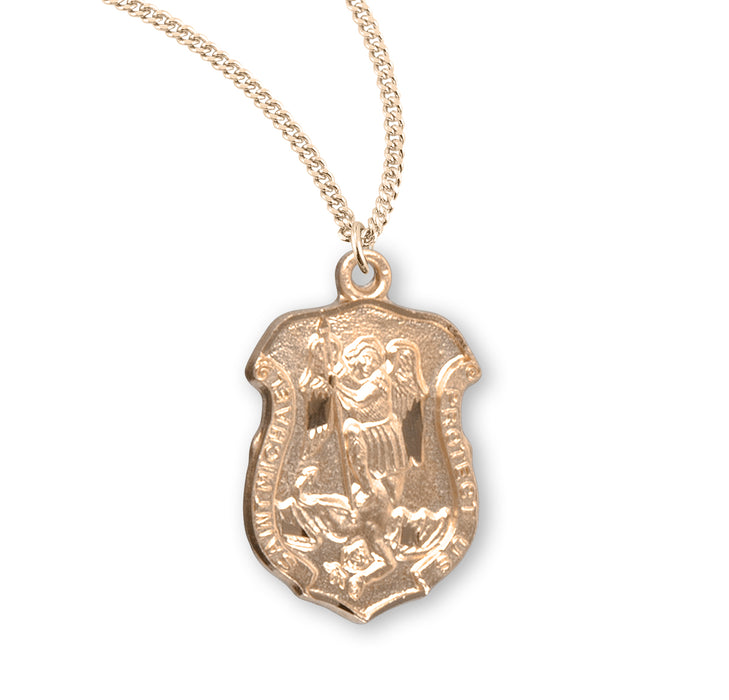 Saint Michael Gold Over Sterling Silver Badge Medal - GS161218