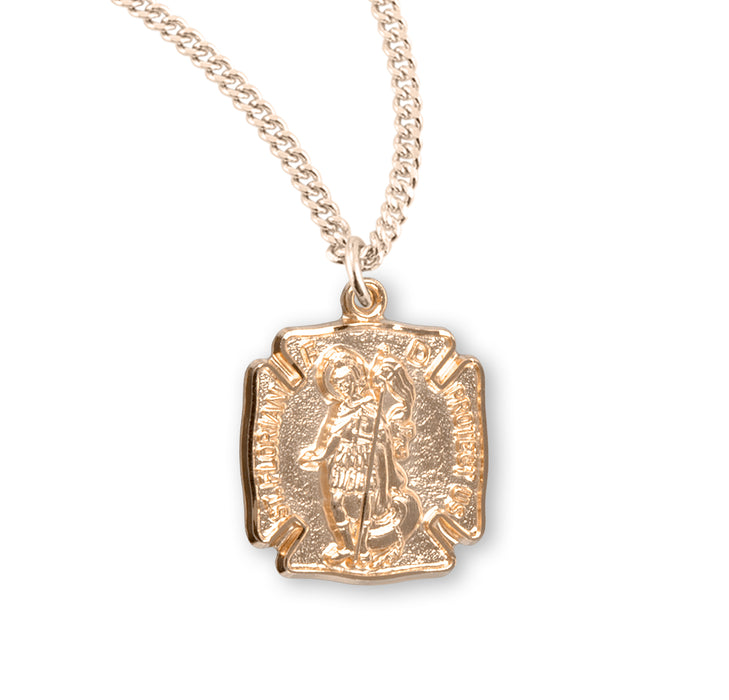 Gold Over Sterling Silver St. Florian Medal - GS161818