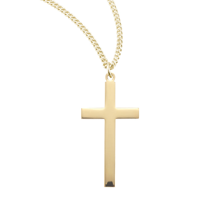 Gold Over Sterling Silver High Polished Cross - GS176824