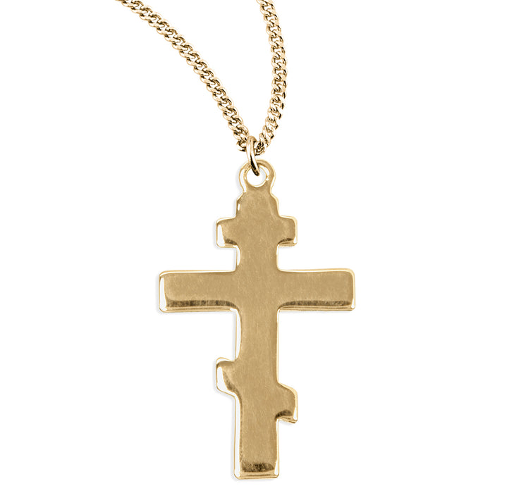 Gold Over Sterling Silver Byzantine Cross - GS178018