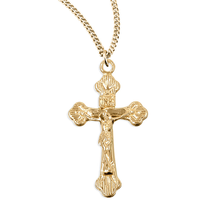 Flare Tipped Gold Over Sterling Silver Crucifix - GS181918