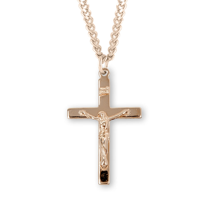 Gold Over Sterling Silver High Polished Crucifix - GS183120