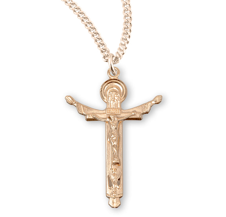 Holy Trinity Gold Over Sterling Silver Crucifix - GS183318