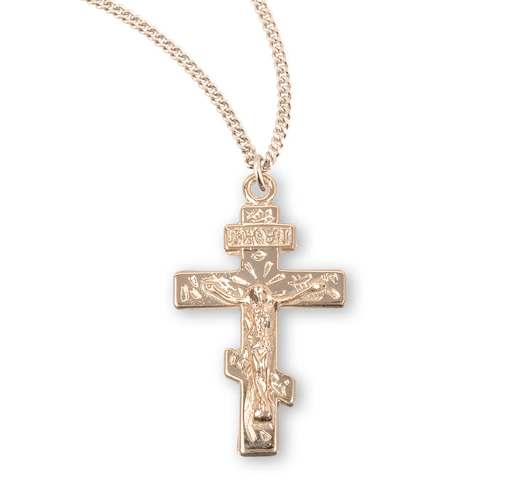 Byzantine Gold Over Sterling Silver Crucifix - GS188018