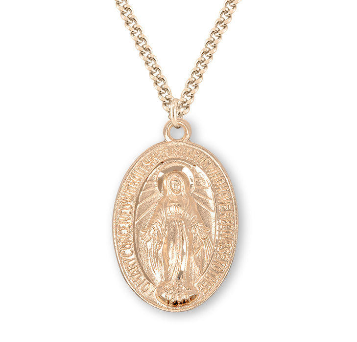 Gold Over Sterling Silver Miraculous Medal - GS315024