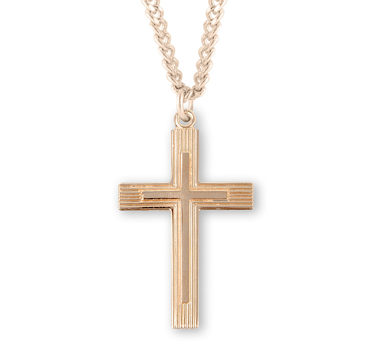 Gold Over Sterling Silver Cross - GS370824