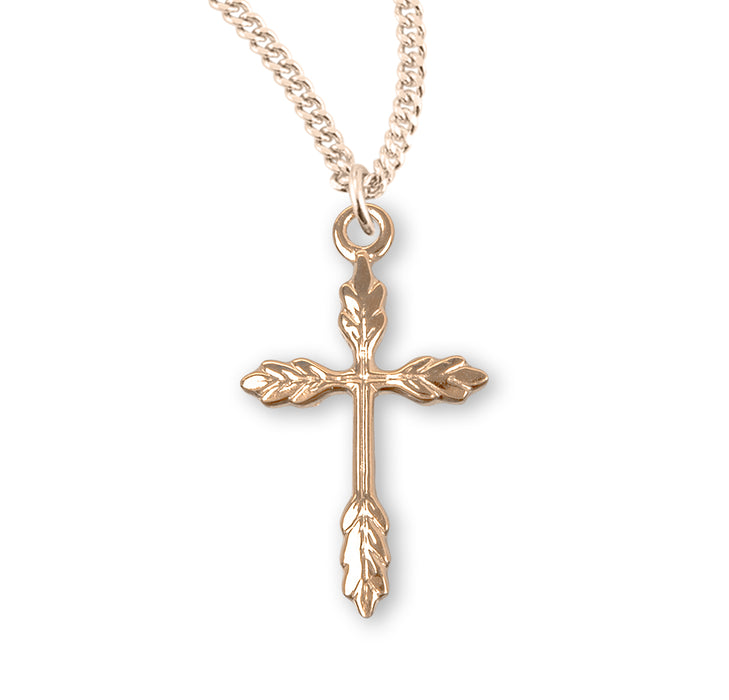 Gold Over Sterling Silver Wheat Cross - GS371118