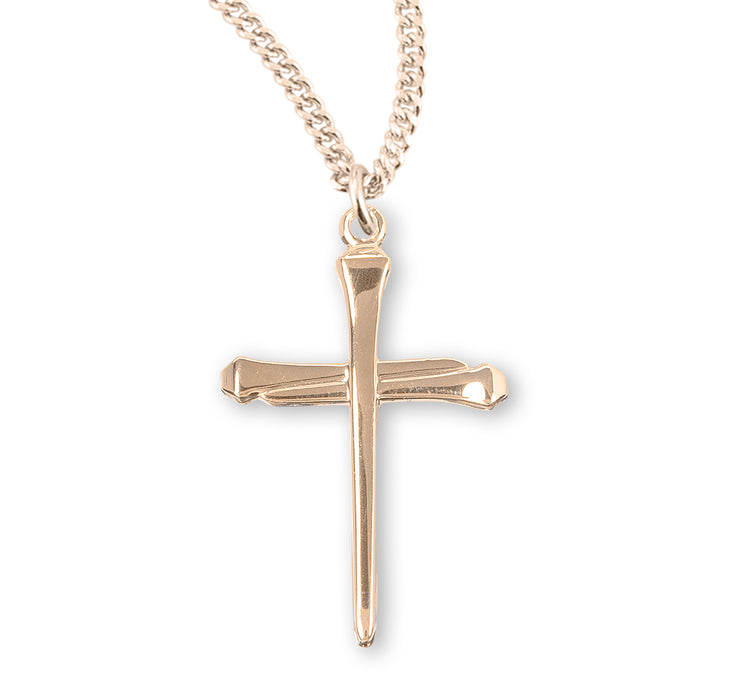 Gold Over Sterling Silver Nail Cross - GS371324