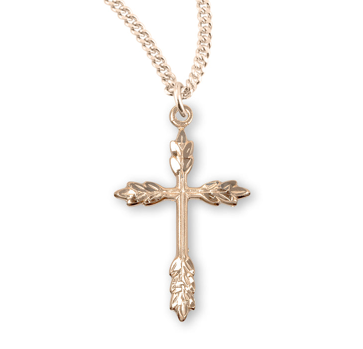 Gold Over Sterling Silver Wheat Cross - GS372318