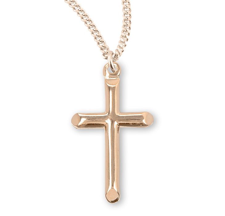 Gold Over Sterling Silver High Polished Cross - GS372818