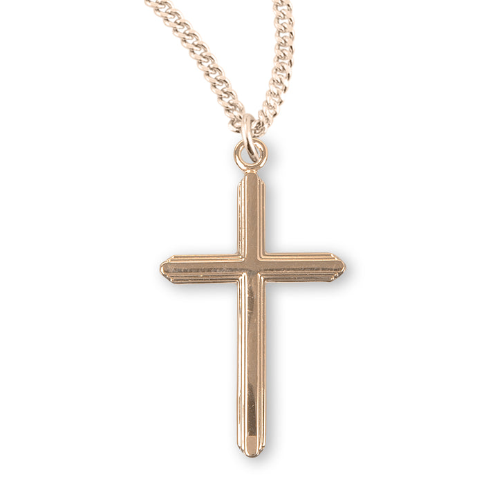 Gold Over Sterling Silver Cross - GS373018