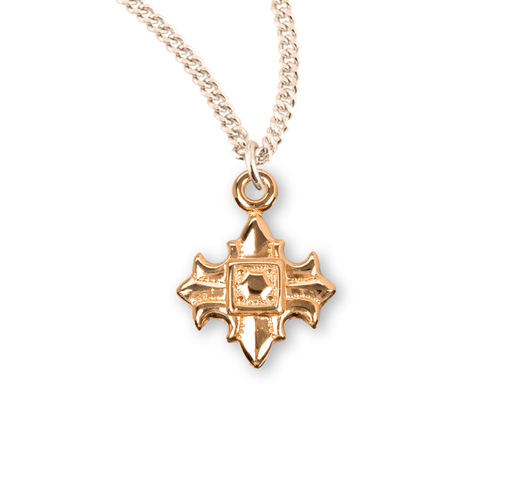 Gold Over Sterling Silver Fleur De Lis Cross - GS375118