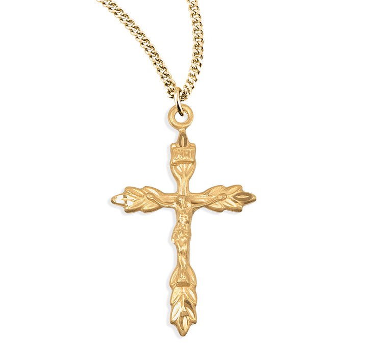 Gold Over Sterling Silver Wheat Crucifix - GS381018