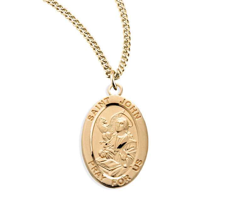 Patron Saint John the EvAngelist Oval Sterling Silver Medal - GS928120