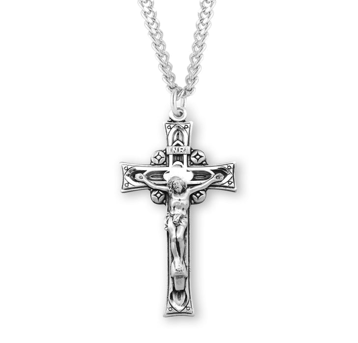 Deep Relief Sterling Silver Crucifix - S10324