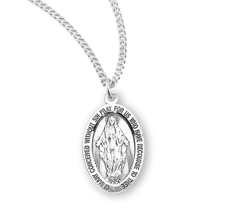 Sterling Silver Oval Miraculous Medal - S111518