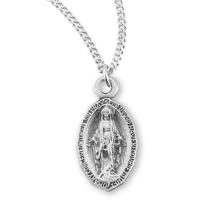 Sterling Silver Oval Miraculous Medal - S112113