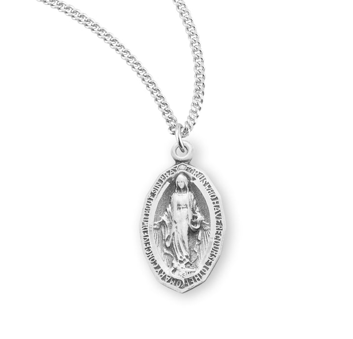 Sterling Silver Oval Miraculous Medal - S113118