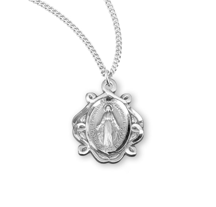 Sterling Silver Miraculous Medal Celtic Knot - S117818