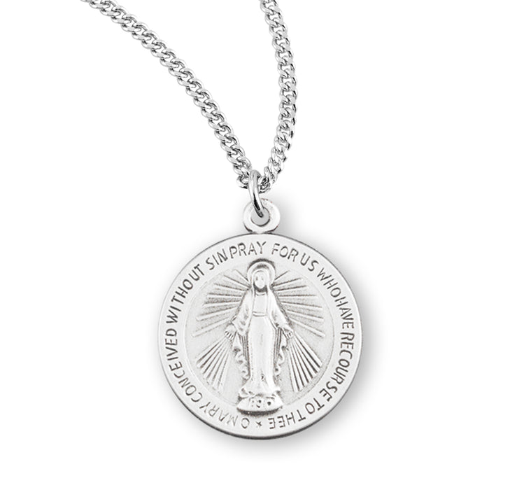 Sterling Silver Round Miraculous Medal - S118118