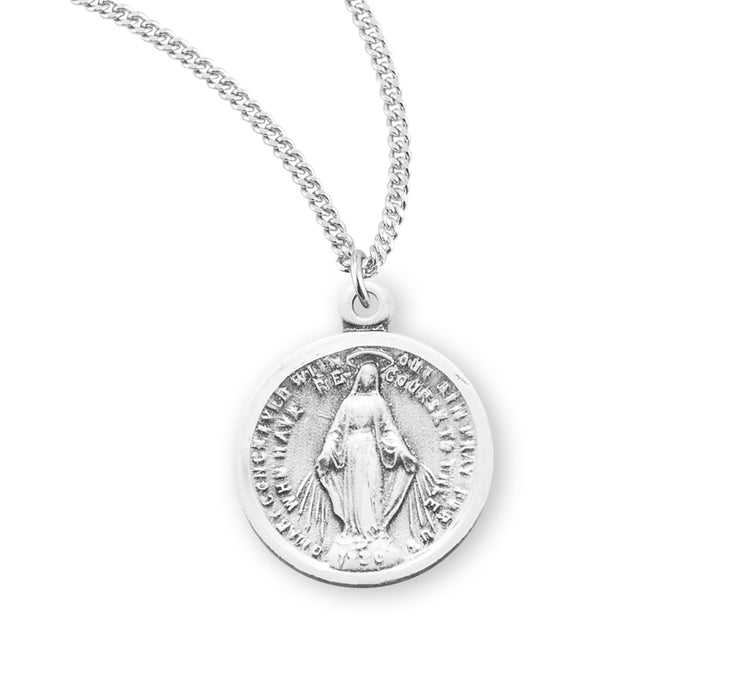 Sterling Silver Round Miraculous Medal - S119018