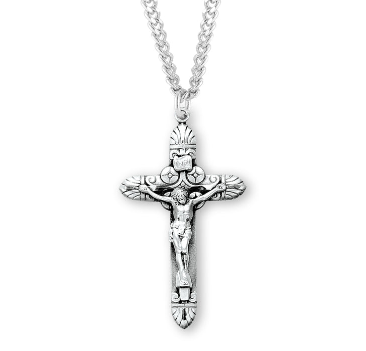 Tapered Art Deco Sterling Silver Crucifix - S11924