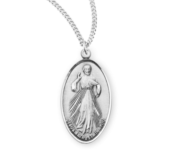 Divine Mercy/Saint Faustina Sterling Silver Medal - S120618