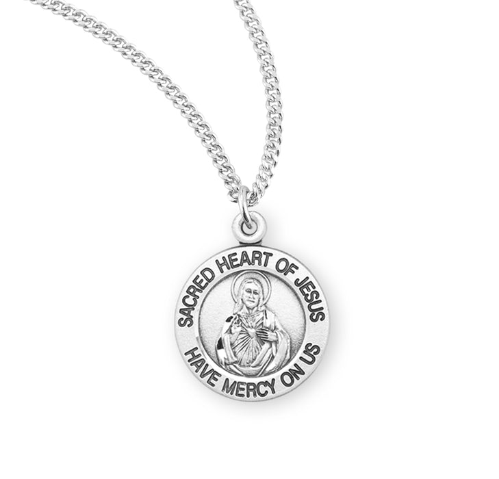 Sterling Silver Scapular Sacred Heart of Jesus Medal - S125618