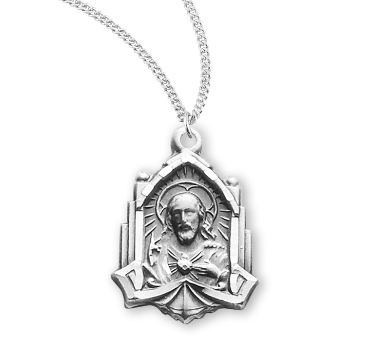 Sterling Silver Scapular Sacred Heart Of Jesus - S126818