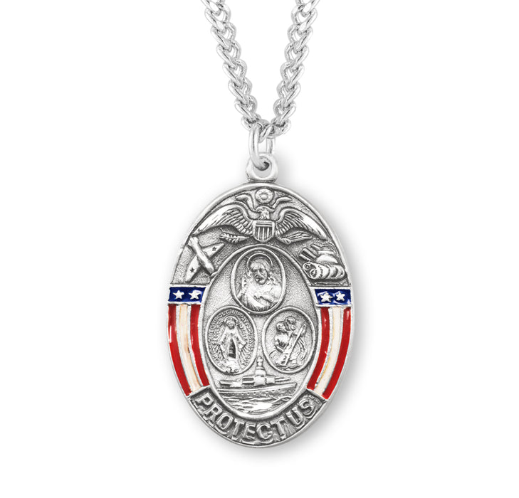 Sterling Silver Oval Military Medal - S141924