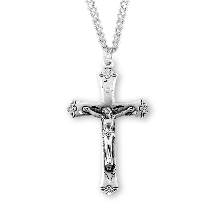 Sterling Silver Flare Tipped Crucifix - S14524