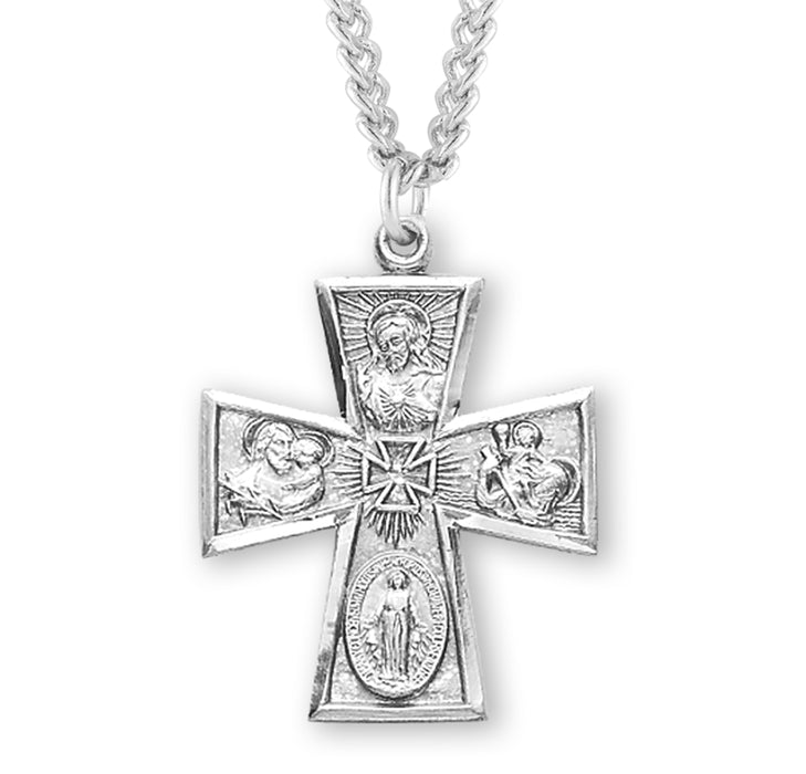 Sterling Silver 4-Way Medal - S149124