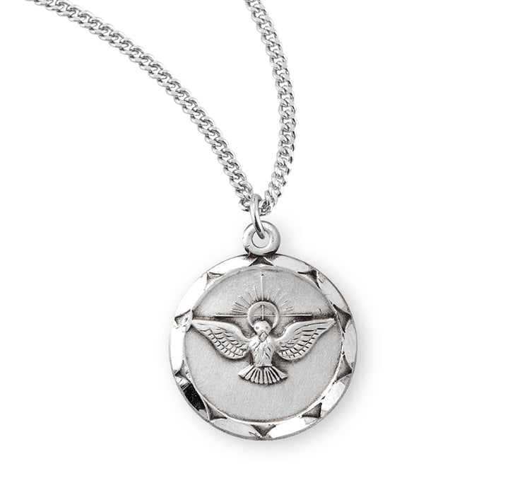 Holy Spirit Round Sterling Silver Medal - S153418