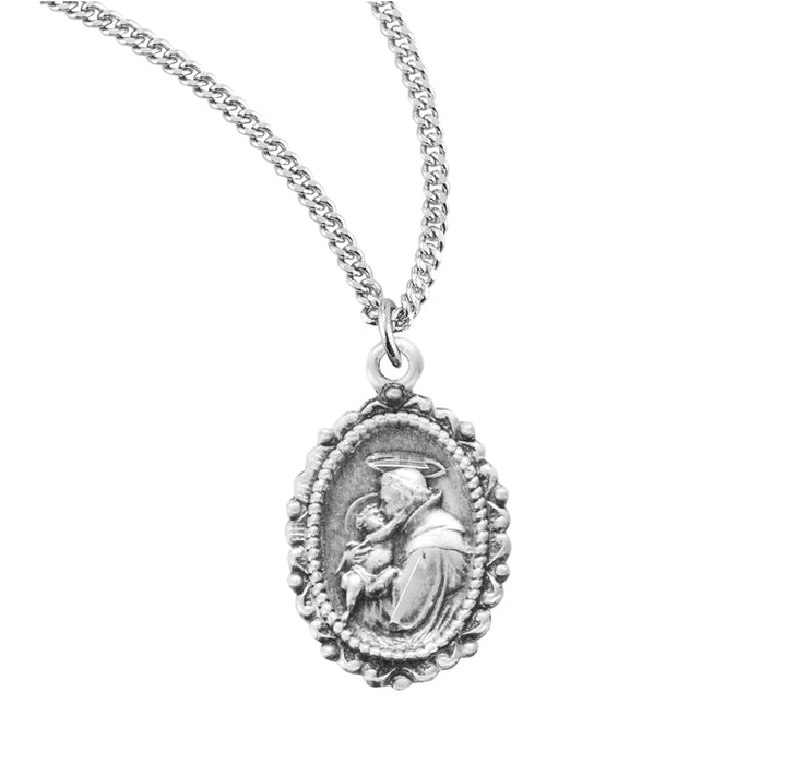 Saint Anthony Oval Sterling Silver Medal - S154118