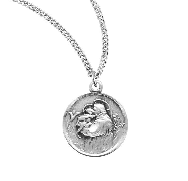 Saint Anthony Round Sterling Silver Medal - S159018