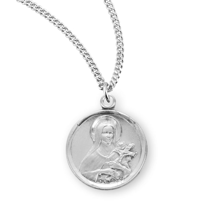 Saint Therese of Lisieux Round Sterling Silver Medal - S159718