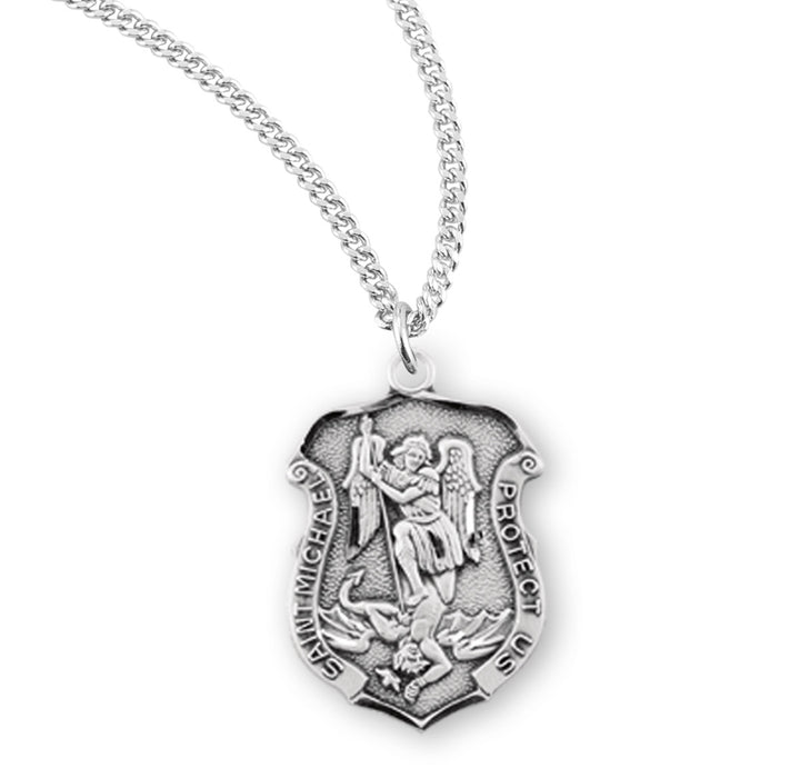 Saint Michael Sterling Silver Badge Medal - S161218