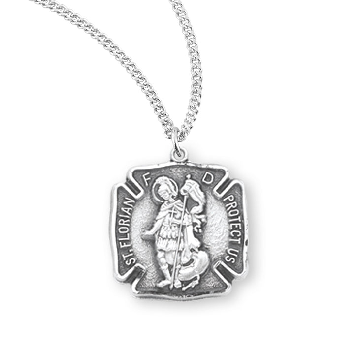 Saint Florian Sterling Silver Firefighters Medal - S161818