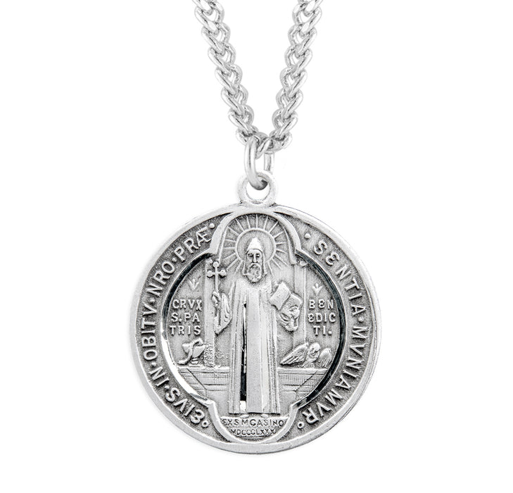 Saint Benedict Round Jubilee Sterling Silver Medal - S168624