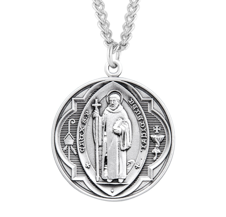 Saint Benedict Round Jubilee Sterling Silver Medal - S168927