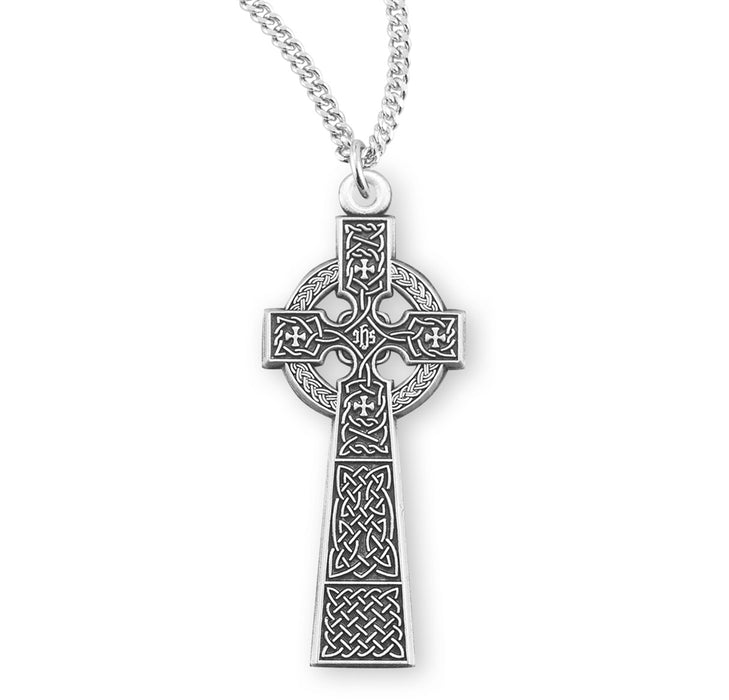 Sterling Silver Irish Celtic cross Pendant - S172718