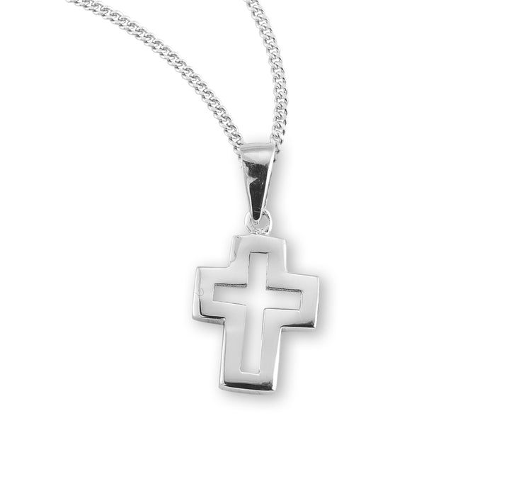 Sterling Silver Cut Out Cross - S174618