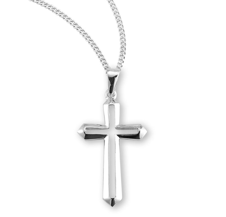 Sterling Silver Cut Out Cross - S177218