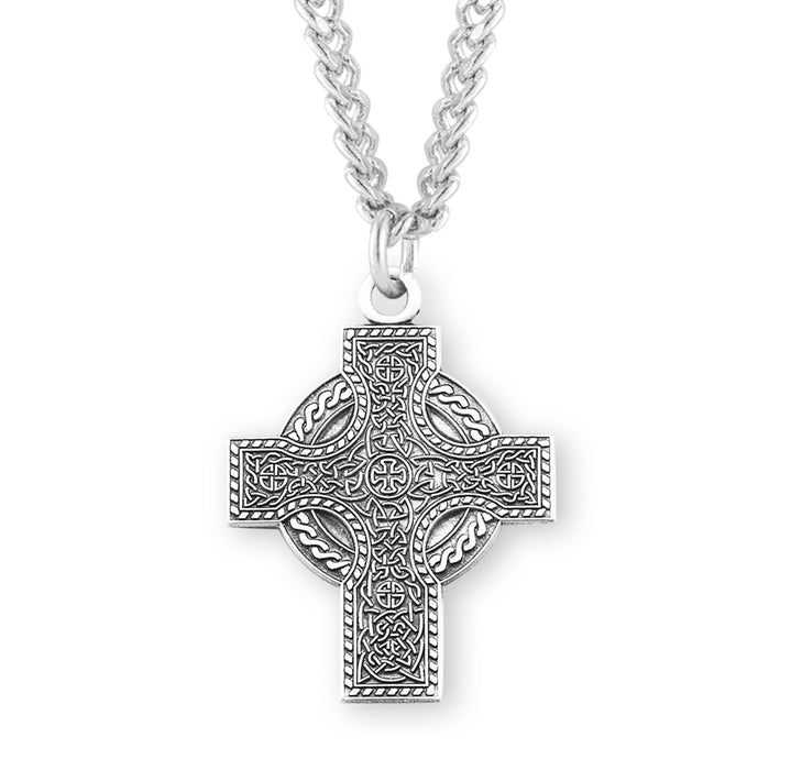 Sterling Silver Irish Celtic cross Pendant - S177824